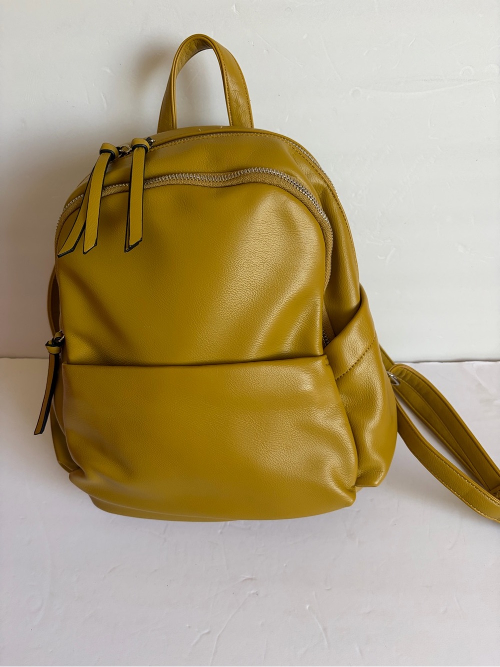 Mustard Yellow Women’s Leather Backpack